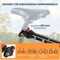 HOMCOM Remorque vélo remorque de transport pour vélo 70 L 155L x 71,5l x 77H cm poignée barre d'attelage universelle pliable acier Charge max. 40 Kg noir(m-4)