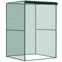 Outsunny Serre de jardin serre à tomates filet protection solaire porte zippée enroulable HDPE 120 x 120 x 180 cm vert foncé(m-1)