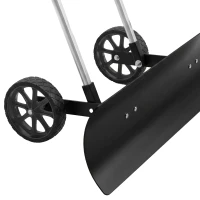 Outsunny Sneeuwschuiver 95 cm extra breed aluminium met wielen, verstelbare antislipgreep, schuin(m-11)