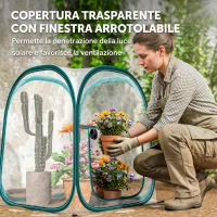 Outsunny Mini Serra Pop Up con Copertura in Plastica, Finestra Avvolgibile e Borsa, 70x70x80 cm, Trasparente(m-5)
