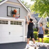 SPORTNOW Canasta de Baloncesto de Pared con Red Diámetro de 45 cm y Marco de Acero para Interior y Exterior 113x61x73 cm Negro(m-2)