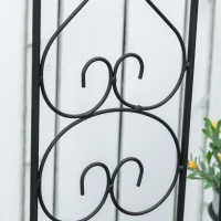 Outsunny Portapiante Verticale Pieghevole con 5 Vasi da Esterno in Metallo, 82x12.5x150cm, Nero(m-9)