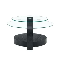 Table basse moderne minimaliste, design italien, pieds antidérapants, 90x70x44 cm, Transparent(m-11)