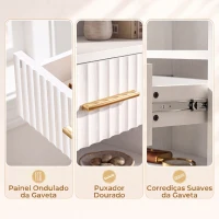 HOMCOM Estante para Livros Alta e Estreita, Estante de 7 Níveis com Gaveta, 6 Compartimentos Abertos, 60x24x182 cm, Branco(m-6)