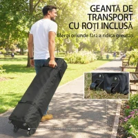 Outsunny Gazebo Pop Up pliabil cu pereți laterali și ferestre, 2.9x4.3 m, din metal și țesătură Oxford, maro nisipiu(m-9)