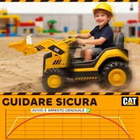 AIYAPLAY Ruspa Elettrica per Bambini 3-6 Anni Marchio Ufficiale Caterpillar 12V con Telecomando, Giallo(m-7)