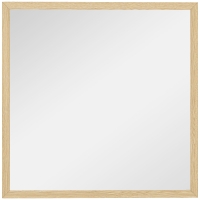 HOMCOM Miroir mural carré 50 x 50 cm, cadre en bois naturel, idéal pour la salle de bain, salon ou chambre