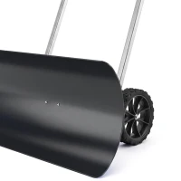 Outsunny Sneeuwschuiver 95 cm extra breed aluminium met wielen, verstelbare antislipgreep, schuin(m-12)