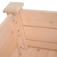 Outsunny Huerto Urbano Elevado de Madera 86x46x76 cm con Tela no Tejida para Cultivos Plantas Flores Natural(m-8)