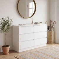 HOMCOM Cómoda 6 Cajones para Dormitorio y Salón, 100 x 35 x 69 cm(m-4)
