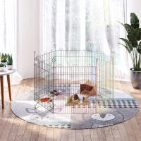 PawHut Parque de Juegos para Mascotas Jaula Plegable para Perros de 6 Paneles para Jardín Patio Exterior Ø120x66 cm Multicolor(m-2)