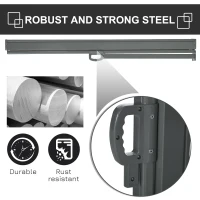 Outsunny Retractable Sun Side Awning Screen Fence Patio Garden Wall Balcony Screening Panel Outdoor Blind Privacy Divider (3x1.6M, Grey)(m-5)