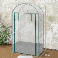 Outsunny Serra a Parete con Sacco per Piante e Ingresso Avvolgibile, in Acciaio e Plastica, 89x50x152 cm, Trasparente(m-3)