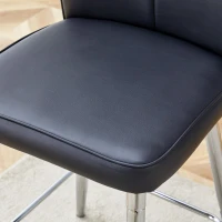 Tabouret de bar haut, lot de 2, pieds réglables antidérapants, 44,00x44,00x101,00 cm, Noir+Argent(m-7)