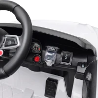 AIYAPLAY Elektryczny samochód dla dzieci 12V z pilotem, akumulatorem litowym, 2 silniki, miękki start, tylne zawieszenie Biały(m-13)