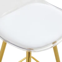 Lot de 2 tabourets de bar, design moderne et polyvalent idéal pour café, 38x33x96.5 cm, Transparent(m-8)