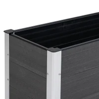 Outsunny Fioriera Vaso per Piante e Colture in Legno e Plastica 100x50x50cm Grigio(m-4)