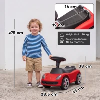 AIYAPLAY Auto Cavalcabile per Bambini 18-36 Mesi Porsce con Clacson, Fari, Suoni, Volante e Seduta, Rosso(m-3)