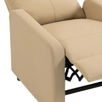 HOMCOM Poltrona Relax Reclinabile con Poggiapiedi e Schienale Regolabile a Spinta, Beige(m-8)