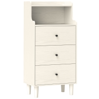 HOMCOM Cómoda con 3 Cajones y 2 Estantes Abiertos Diseño Moderno y Antivuelco para Dormitorio o Salón 47x29x95cm Blanco Veteado