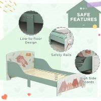 ZONEKIZ Toddler Bed Frame, Kids Bedroom Furniture for Ages 3-6 Years, Green(m-5)