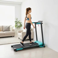 SPORTNOW Tapis Roulant Pieghevole 1-10 km/h con Controllo Gestuale e Inclinazione, Azzurro(m-10)