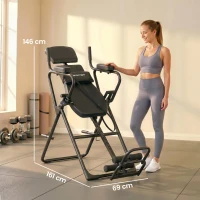 SPORTNOW Masă de Inversiune 3-în-1 cu Bare Flotări, Tracțiuni, Masă de Inversiune(m-3)