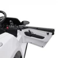 AIYAPLAY Elektryczny samochód dla dzieci 12V z pilotem, akumulatorem litowym, 2 silniki, miękki start, tylne zawieszenie Biały(m-15)