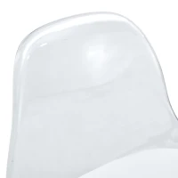 Lot de 2 tabourets de bar, design moderne et polyvalent idéal pour café, 38x33x96.5 cm, Argent+Transparent(m-9)