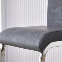 Lot de 2 tabourets de bar style nordique, design élégant, idéal pour cuisine, bar ou restaurant, 38.9x46.5x96.5 cm, Gris foncé+Argent(m-6)