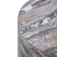 Table basse ronde élégante, bords arrondis et patins antidérapants, 30x30x55 cm, Gris(m-7)