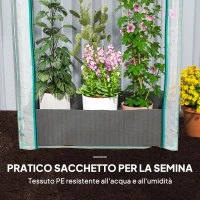 Outsunny Serra a Parete con Sacco per Piante e Ingresso Avvolgibile, in Acciaio e Plastica, 89x50x152 cm, Trasparente(m-5)