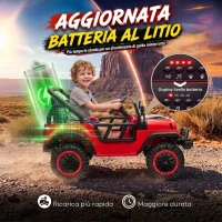 AIYAPLAY Macchina Elettrica per Bambini 3+ Anni, 12V, 2 Motori, Telecomando, USB, Musica, 3-5 km/h, Rosso(m-4)