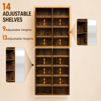 HOMCOM 640 CD Storage Tower - Rustic Brown(m-5)