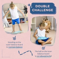 ZONEKIZ Two-In-One Balance Board, Kids Wobble Board with Ball - Blue(m-4)