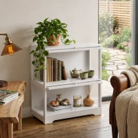 HOMCOM Vetrina espositiva a 2 livelli con ante in acrilico, 59,5x30x73 cm, bianco(m-4)