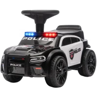 AIYAPLAY Coche Correpasillos de Policía para Niños de 18-36 Meses con Luz Música y Espacio de Almacenaje 65x29,5x36 cm Negro(m-17)