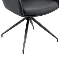 Lot de 2 chaises pivotantes style léger luxe, rotation 360° silencieuse, 55x50x85 cm, Noir(m-8)