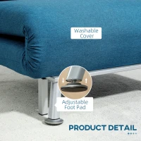 HOMCOM Single Linen-Look Sleeper Chair - Blue(m-7)