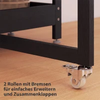 HOMCOM Klappbarer Esstisch im Industriedesign, für bis zu 4 Personen, offene Regale, flexibel, Metall, Spanplatte, Schwarz(m-6)