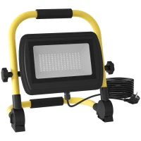 HOMCOM Foco LED con 4250 Lúmenes IP65 6500K Resistente a la Intemperie Ajustable y Portátil 25,5x16x25,5 cm Amarillo(m-1)