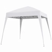 Outsunny Tonnelle de Jardin 3x3m Pop up Tente Pliable Acier Polyester imperméabilisé Anti UV avec Sac de Transport Blanc(m-12)