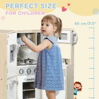 HOMCOM Kids Kitchen Playset, with Accessories, Storage Space(m-7)