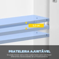 kleankin Armário Casa de Banho com Espelho e Luzes LED Armário com Espelho Casa de Banho com Prateleiras Ajustáveis e USB 90x15x75 cm Branco(m-6)