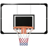 SPORTNOW Canasta de Baloncesto de Pared con Red Diámetro de 45 cm y Marco de Acero para Interior y Exterior 113x61x73 cm Negro(m-9)