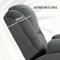 HOMCOM TV-fauteuil met massage- en verwarmingsfunctie, elektrische sta-op fauteuil, afstandsbediening, zijvakken, grijs(m-7)