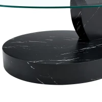 Table basse moderne minimaliste, design italien, pieds antidérapants, 89.9x69.9x43.2 cm, Transparent(m-10)