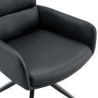 Lot de 2 chaises pivotantes style léger luxe, rotation 360° silencieuse, 55x50x85 cm, Noir(m-7)