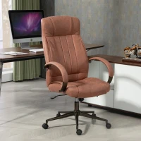 Vinsetto Silla de Escritorio Giratoria con Altura Ajustable Reposacabezas Reposabrazos y Respaldo 65x71,5x114-122 cm Marrón(m-9)