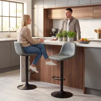 HOMCOM Bar Stools Set of 2, Modern Swivel Barstools with Footrest for Kitchen Island and Dining Room, Green(m-10)